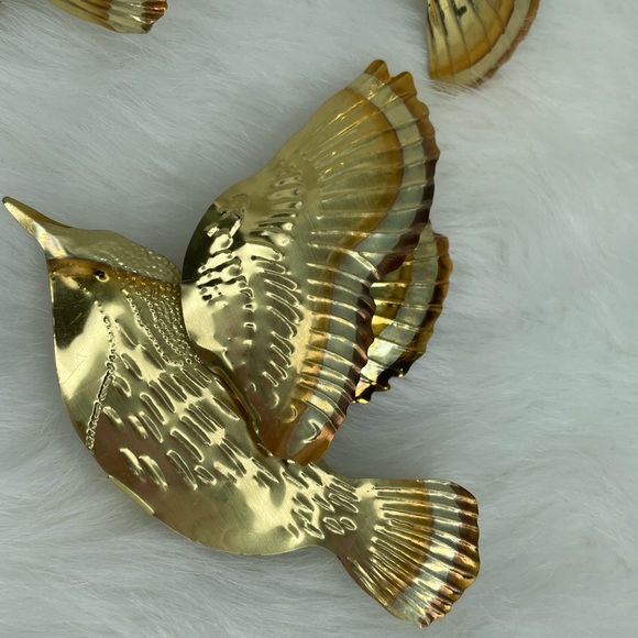 Home Interior Homco Brass Tone Metal bird wall hangings - Picture 4 of 4